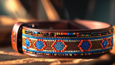 Beaded Leather Belt